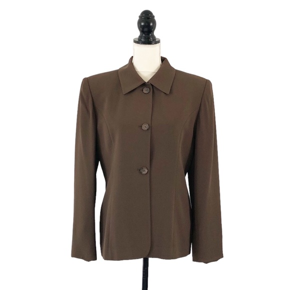 Jones New York Vintage 90s Women’s Brown Button-Up Blazer Size 10 - Picture 2 of 13
